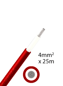 Athilex 4 mm2 eenaderig DC kabel 25m - rood