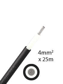 Athilex 4 mm2 eenaderig DC kabel 25m - zwart